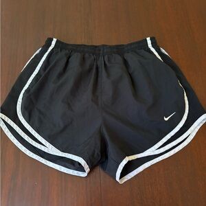 Nike Women's Black and White Athletic Shorts